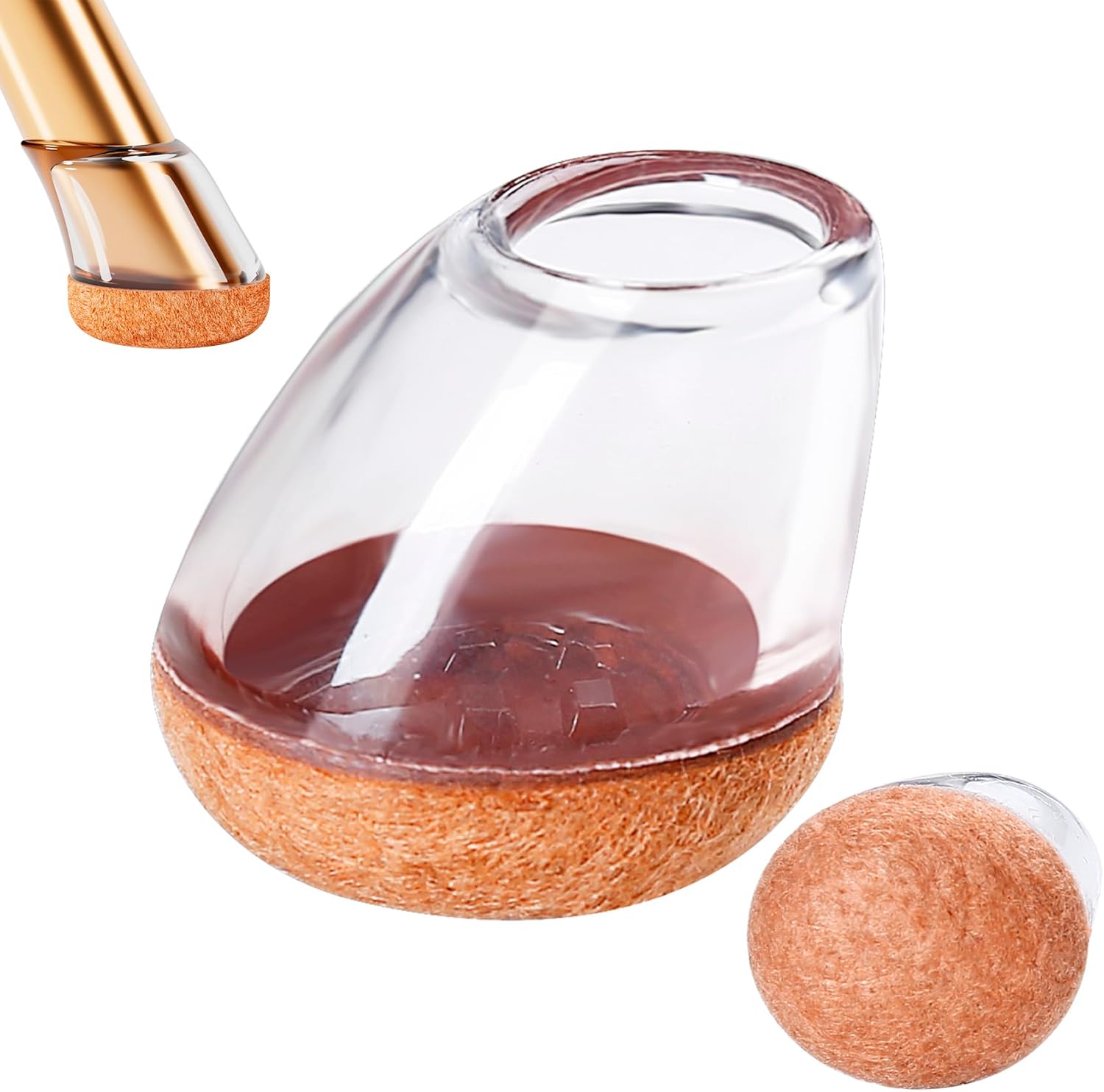 24 PCS Small Chair Leg Floor Protectors for Hardwood Floors, Round Silicone Caps with Felt Pads for 15-25° Slanted Legs, Chair Leg Covers to Protect Floors, Anti-Scratch & Noise(Clear, Fit 0.5"-0.8") 24PCS-Small(Fit:0.5"-0.8")-Clear