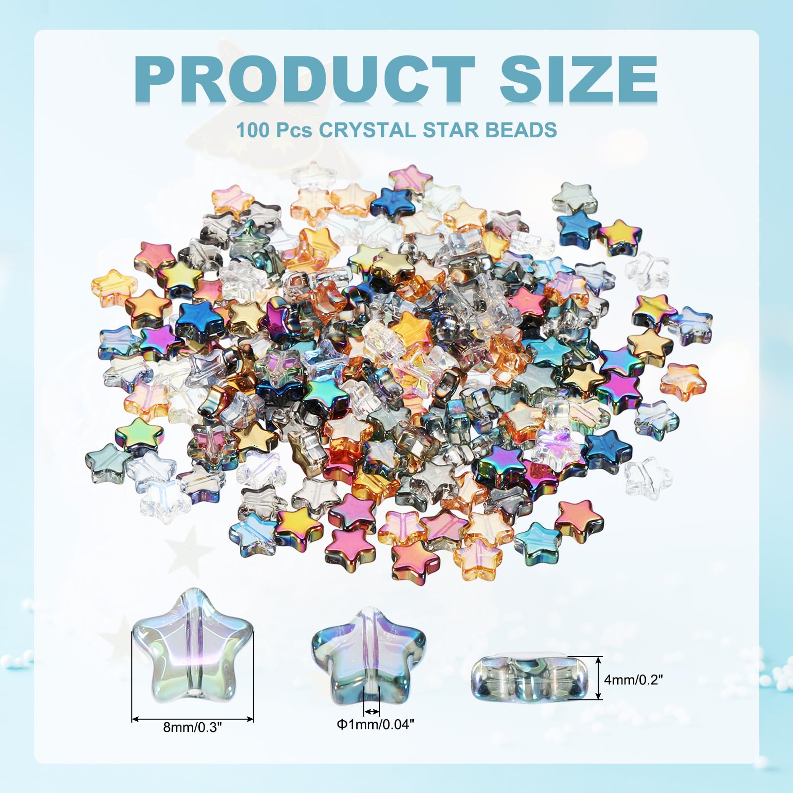 PATIKIL 8mm Crystal Star Beads - Image 2