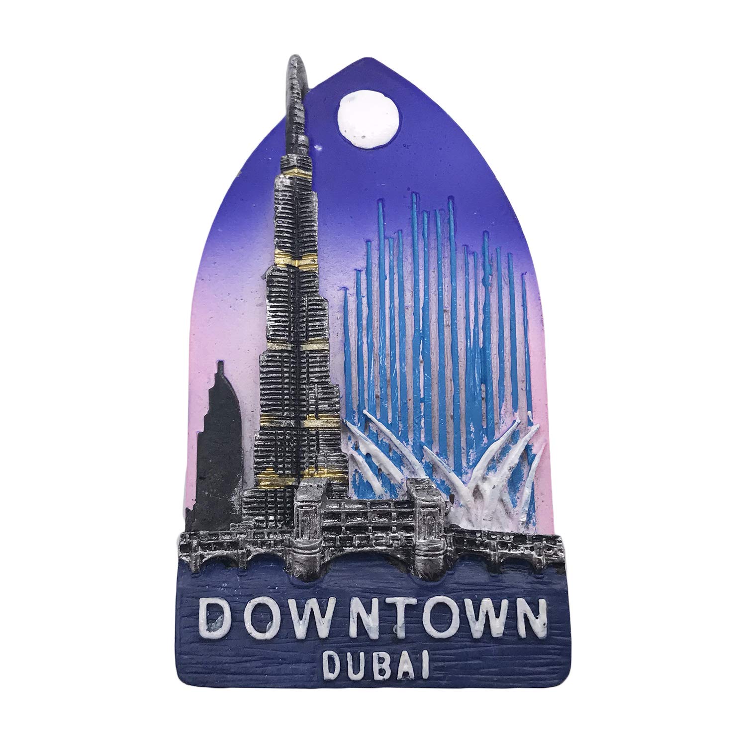 Wedarego Dubai7 3D Downtown Dubai Refrigerator Magnet Tourist Travel Souvenirs Handmade Resin Craft Magnetic Stickers Home Kitchen Decoration Fridge Magnet Collection Gift