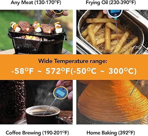 Miniatura 7 de CHEFSTEMP Termómetro de carne de lectura instantánea, termómetro de carne de 1 segundo, termómetro digital de carne para asar a la parrilla,