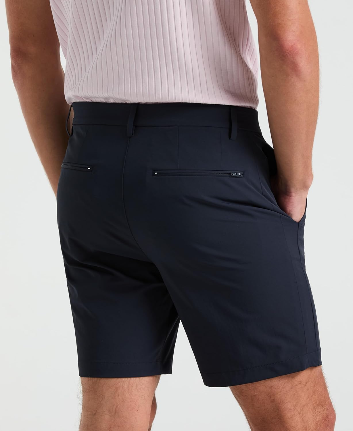 Perry Ellis Men's 8" Solid Tech Shorts with Four Pockets, Regular Fit, Performance Stretch, Moisture-Wicking & Lightweight