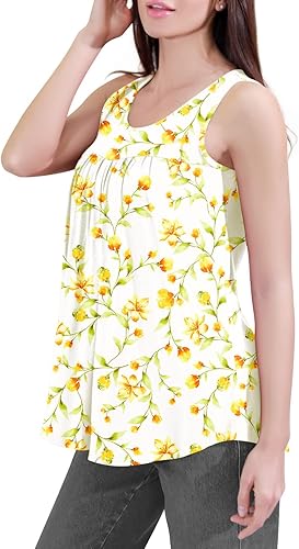 Miniatura 2 de CATHY - Camiseta sin mangas de verano para mujer, estilo casual, plisada, holgada, cómoda