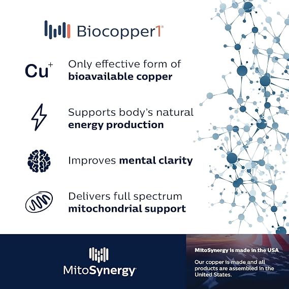 MitoActivator BioCopper1 Cu1 (Cunermuspir) LDS - Low Dose Serving 0.1mg Bioavailable Copper - Tick Immune Support for Sensitive Users to minimize Herxheimer Reaction