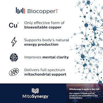 MitoActivator BioCopper1 Cu1 (Cunermuspir) LDS - Low Dose Serving 0.1mg Bioavailable Copper - Tick Immune Support for Sensitive Users to minimize Herxheimer Reaction