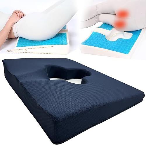 Cojín de asiento de silla de ruedas de gel, cojines de dolor de cama para glúteos, alivia la ciática, espalda, coxis, almohada de alivio del dolor