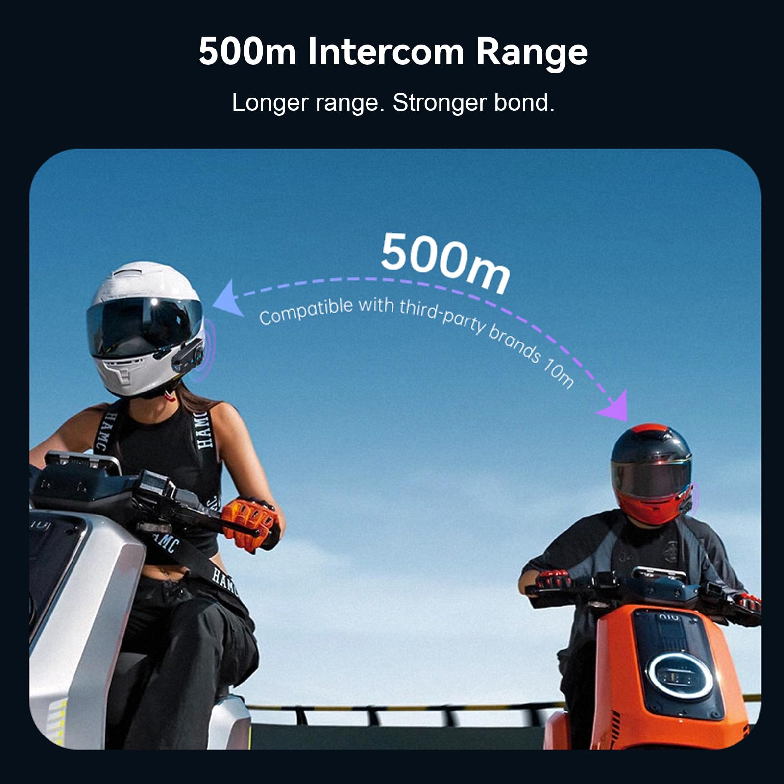 Intercomunicador Bluetooth para casco de motocicleta con cámara de salpicadero, grabación de video HD 720P, cámara de casco de motocicleta, intercomunicador manos libres, IP56 impermeable, tiempo de