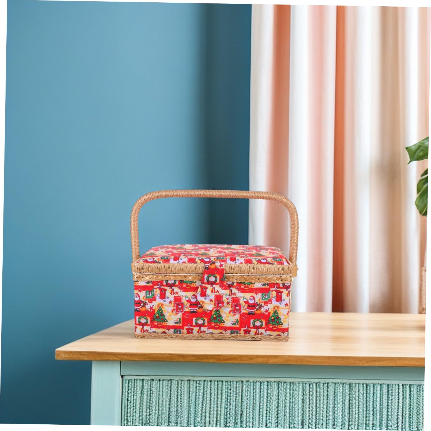 Coffret Cadeau De Couture Organisateur De Panier à Couture avec Plateau Amovible Coussin à Épingles Intégré Et Poche Intérieure pour Rangement De Fournitures