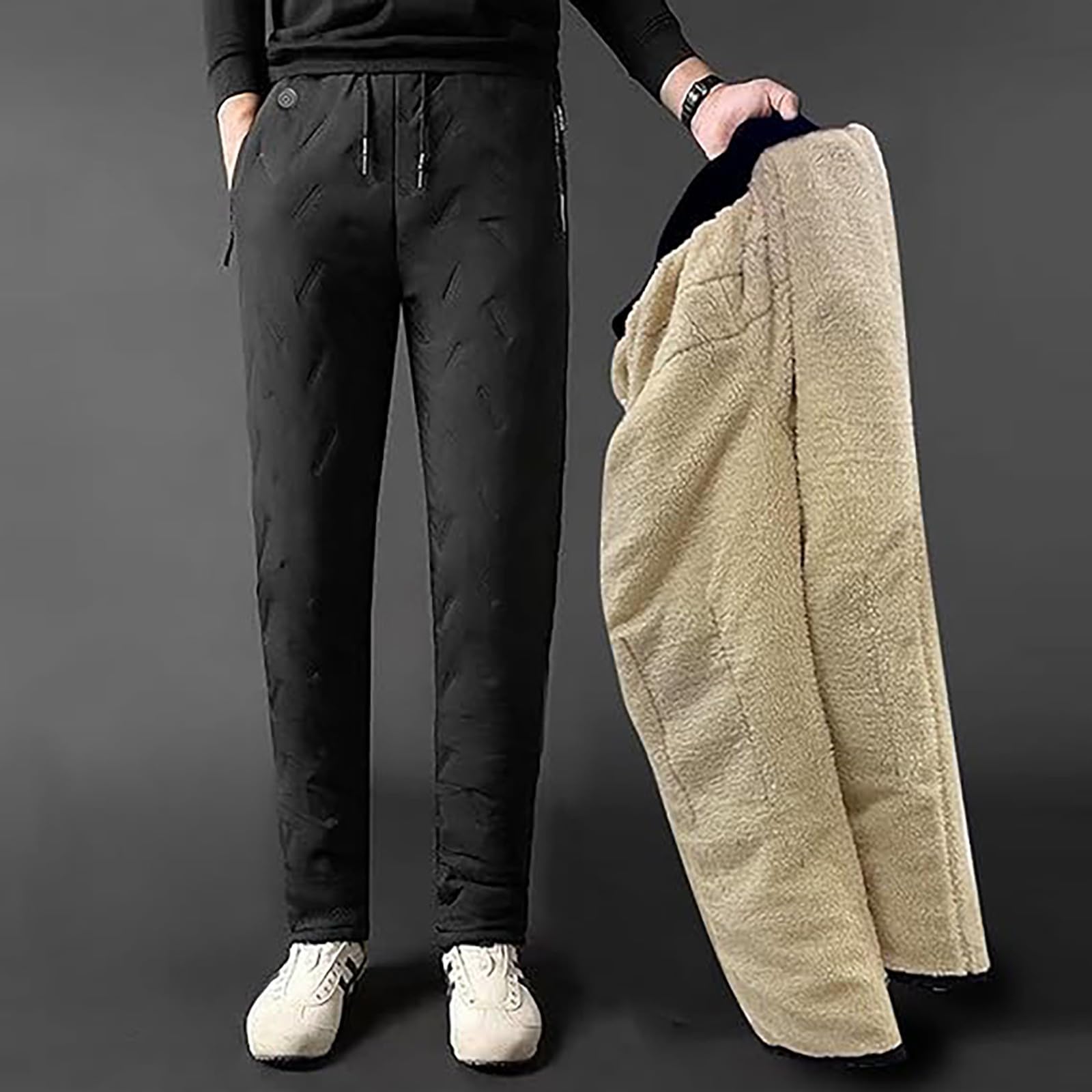Generisch Pantalon thermique chauffant pour homme et femme avec poche zippée pratique