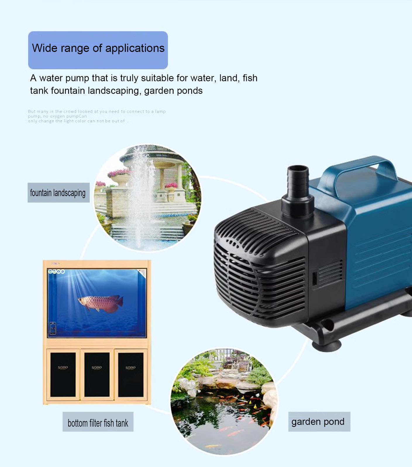 VIDECOR Bomba de Agua para Acuario con Filtro, Mini Bomba Sumergible Eléctrica Ultrasilenciosa para Fuentes, Piscina, Pecera, Estanque, Hidroponía, Estatuas,WP-5500