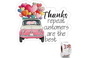 500PCS Pink "Repeat Customers Are The Best" Stickers