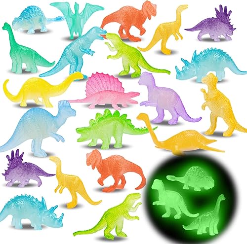 32 piezas de juguetes de dinosaurio que brillan en la oscuridad, tarjetas de San Valentín para niños, escuela, aula, novedad, dinosaurio brillante,