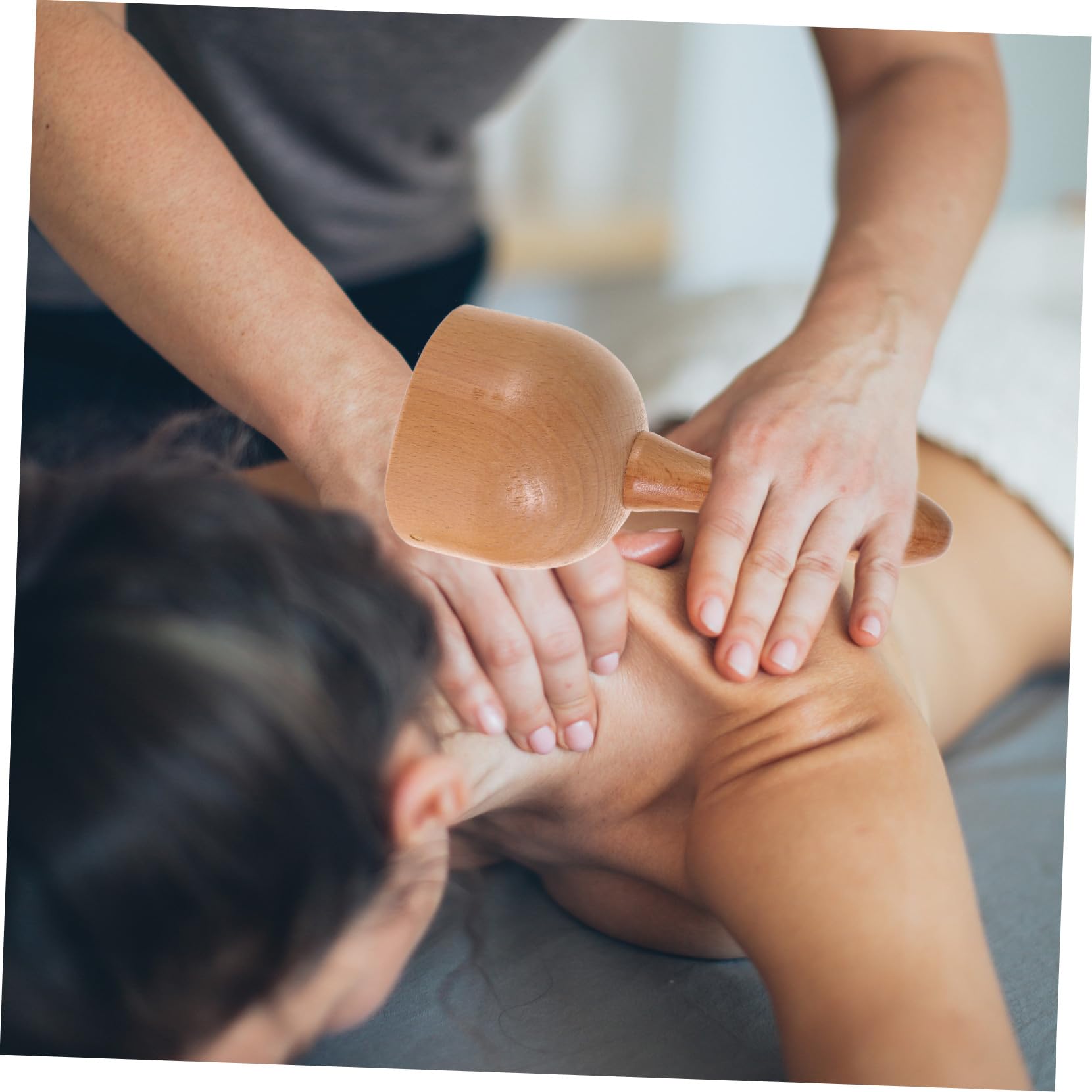 VALICLUD Rodillos de Masaje de Madera 2 Piezas Taza de Masajeador Manual Pequeño Antideslizante para Espalda y Músculos Uso Casero Gimnasio y Viaje Cuidado Corporal Relajación Profunda