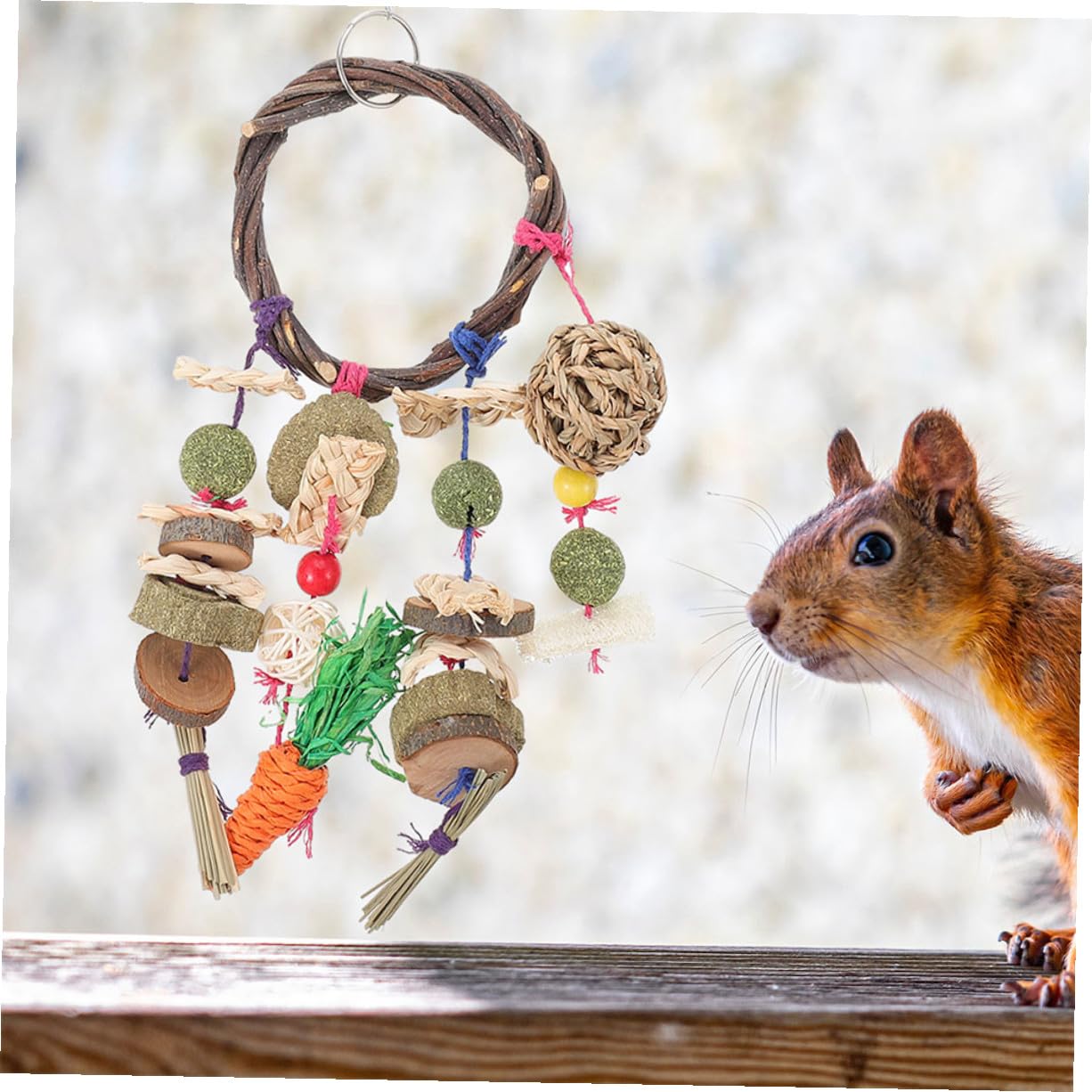 2 Stück Hängendes Kaninchen Kauspielzeug Geruchsfreies und Stabiltes Hamster und Kleintierspielzeug zum Aufhängen für Spiel und Training
