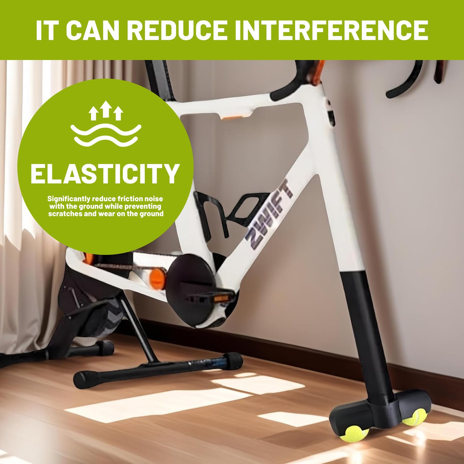 1 adattatore Rocker Plate Feet, per il ciclismo indoor Cycling Snap Rocker Feet, per pedaliere, per zwift Ride anteriore, con 2 palline da tennis