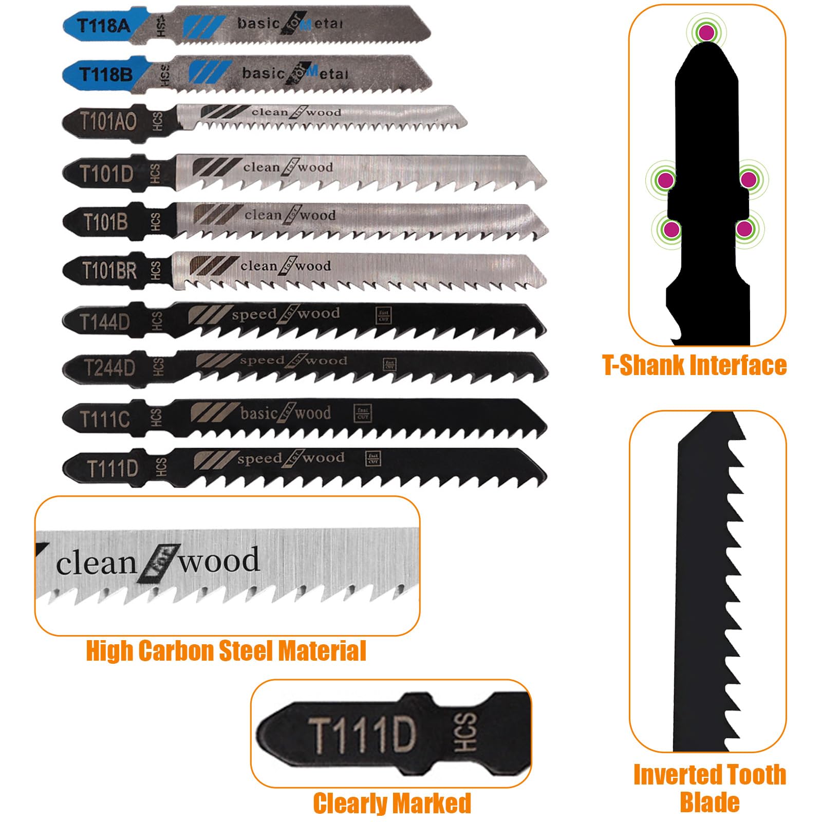 52pcs High Carbon Steel Jigsaw Blades Set including Storage Case - Image 3