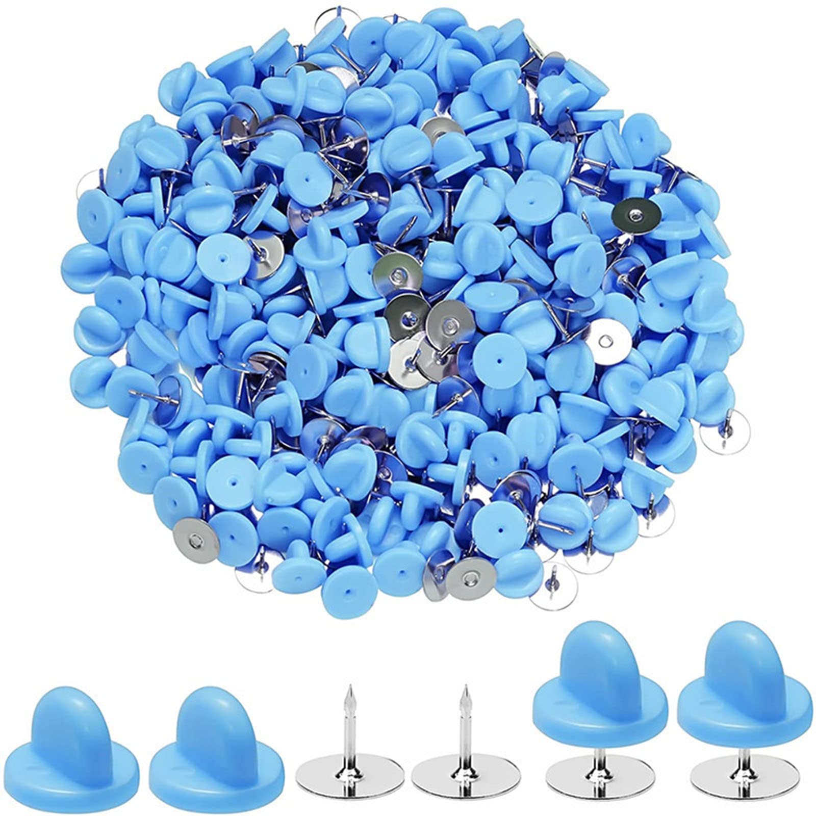ZORESCOLEO 100 Set Pin Backings Tie Tacks Pins with Pin Backs for Butterfly Backing Locking Clasp for Badge Craft