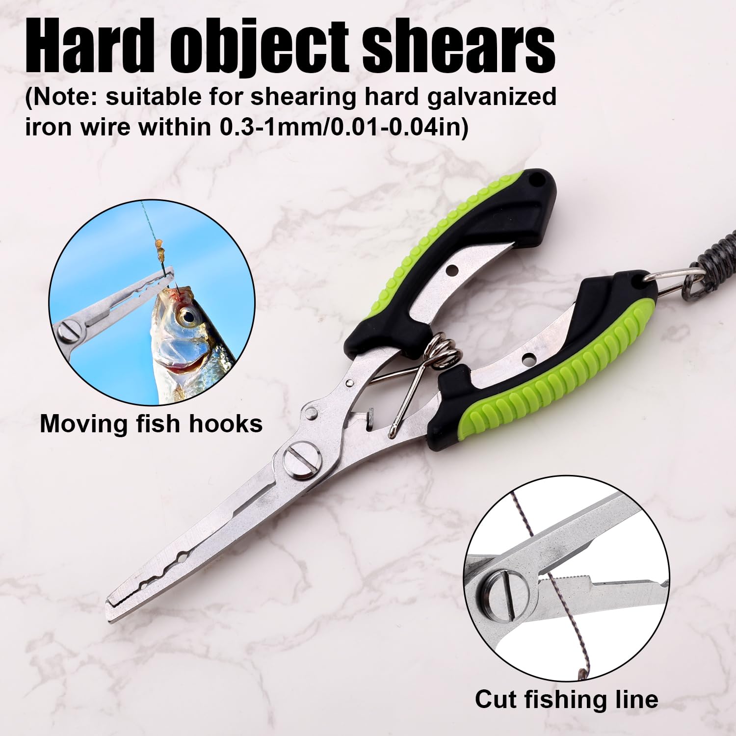 BOXOB Pinze da Pesca, Pinze Pesca in Metallo Pinze da Pesca in Acqua Salata Pinze a Becco d'Ago Accessori per Utensili Multifunzionali Pesca Attrezzi da Pesca e Regali per Uomo