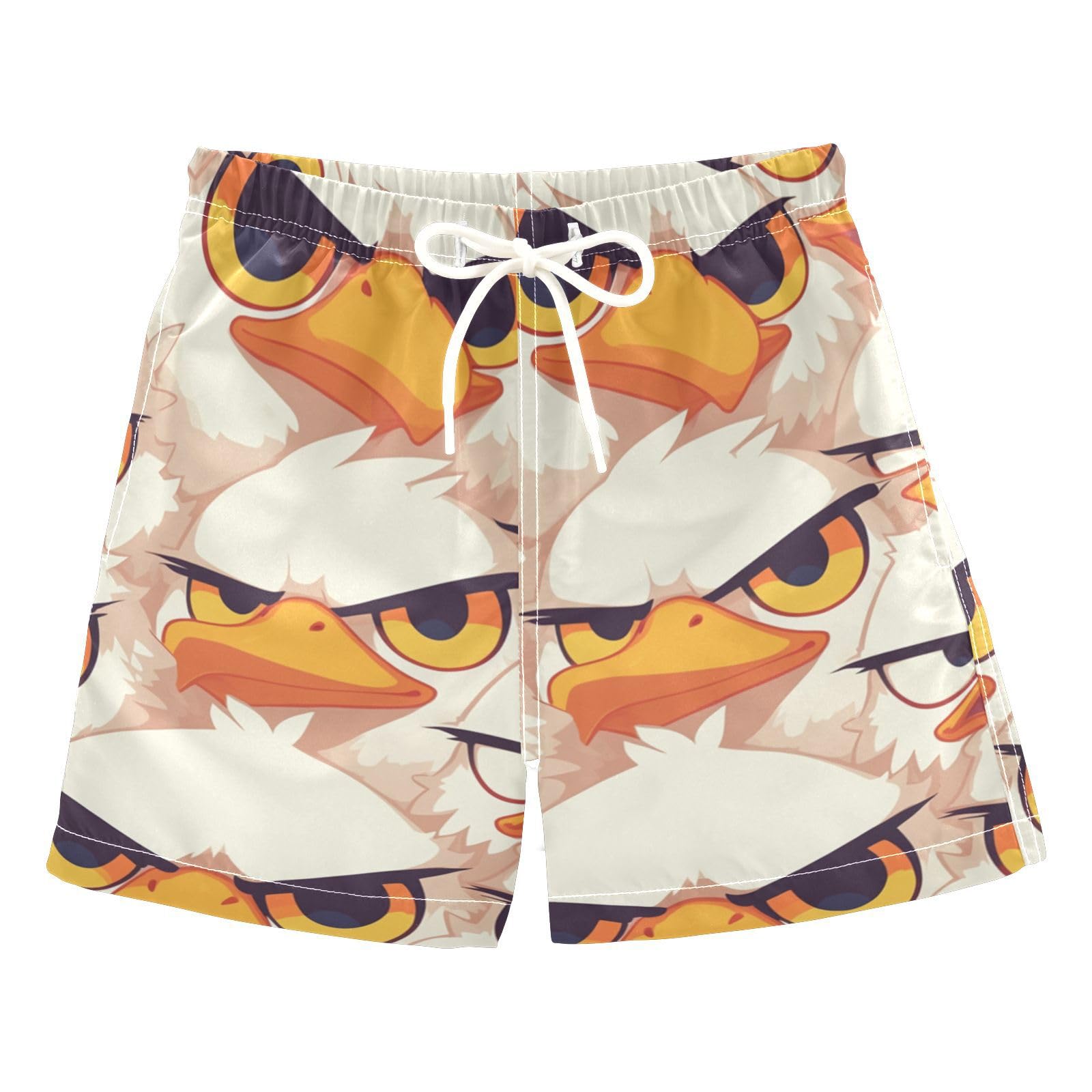 Cartoon Albatross Grey Toddler Swimtrunks Beach Baby Boy Bathing Trunks Kids Swimwears Teen's Presents S 7Y