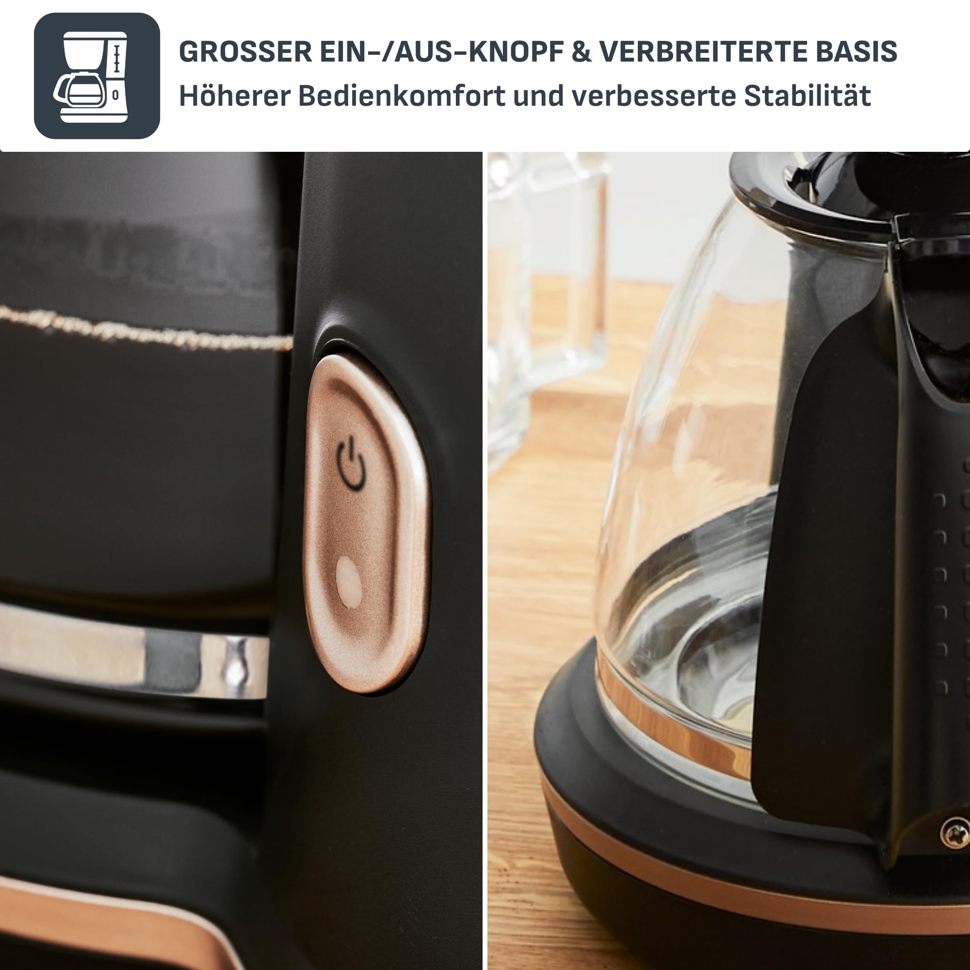 Tefal Includeo Filterkaffeemaschine, extrem einfach zu bedienende Kaffeemaschine, geeignet für Rechts- und Linkshänder, automatische Deckelöffnung, 1,25 l, 10 bis 15 Tassen, CM533811