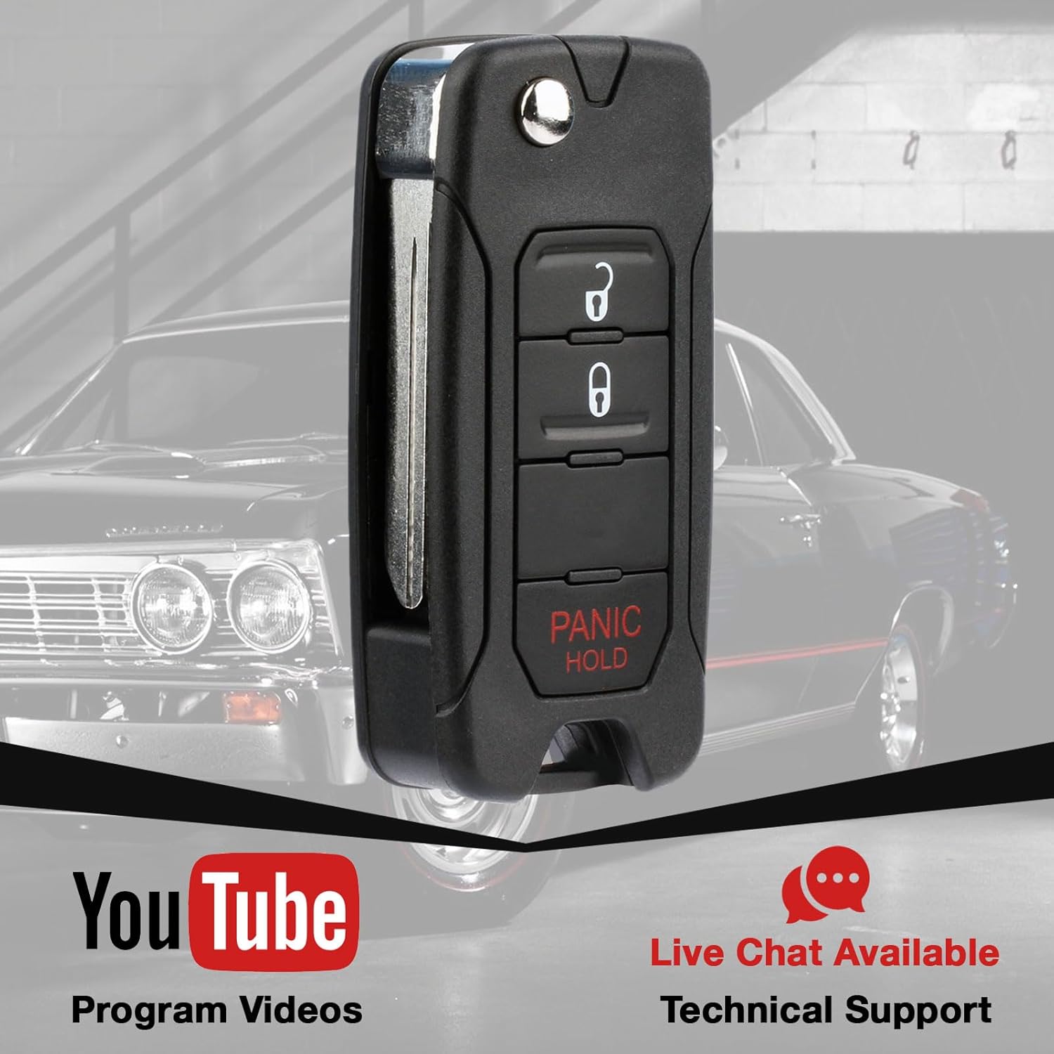 USARemote Key Fob Replacement for 2004 2005 2006 2007 2008 2009 2010 2011 2012 2013 2014 2015 2016 2017 Chrysler Dodge Jeep 3-Button Keyless Entry Remote Head Flip Key OHT692427AA KOBDT04A (2-Pack)