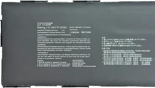 C31N2005 Laptop Battery 50Wh Compatible with ASUS Chromebook CX9 CX9400CEA / CX3 CX3400FMA / ExpertBook B3 Flip B3402 B3402FBA B3402FEA / B5 OLED B5602CVA Series 0B200-03810000