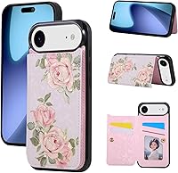 Vista 308 de UEEBAI Funda tipo cartera para iPhone 15 Pro Max con tarjetero, cubierta de cuero PU con soporte, bloqueo RFID, doble cierre magnético, relieve