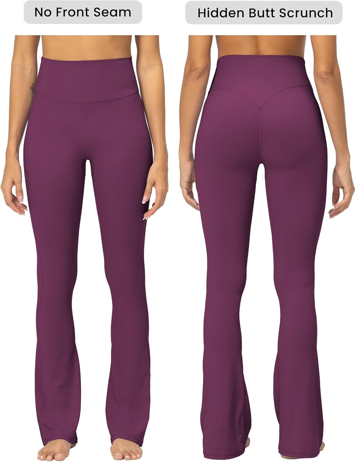 Sunzel No Front Seam Mini Flare Leggings for Women, Invisible Butt Scrunch Flared Yoga Pants with Tummy Control - Image 3