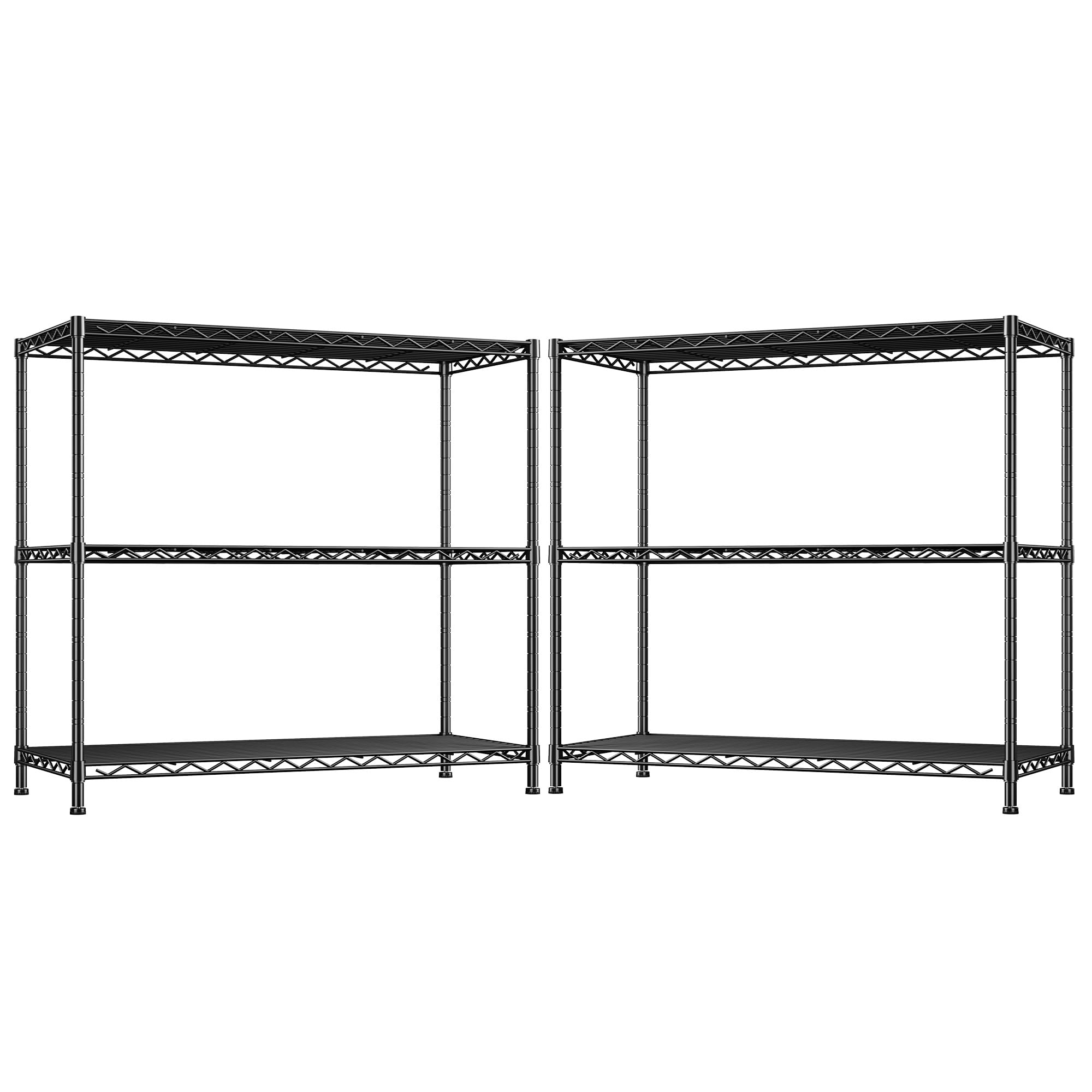 DurayLoly 36.4"W 3-Tier Metal Shelving, Adjustable Storage Shelves, Kitchen