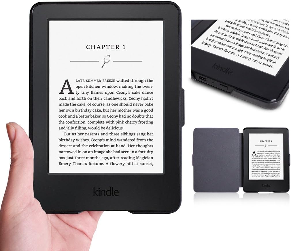 Kindle Case - Walnew Kindle 7th Gen Case - The Thinnest and Lightest Leather Cover for Amazon Kindle (With 6 Glare-free Touchscreen Display, 2014 Released), with Auto Sleep/ Wake Function,Hotpink