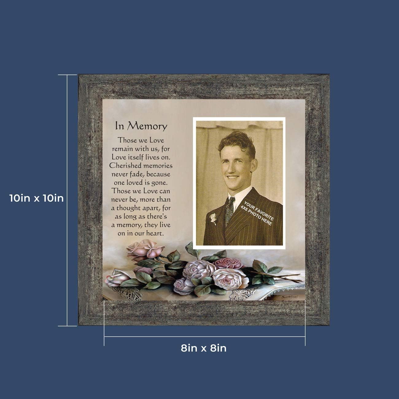 Crossroads Home Décor In Memory of Loved One, Memorial Gifts Picture Frames, Sympathy Gifts for Loss of Mother, Loss of Father Gift Memory Framed Poem 6532BW