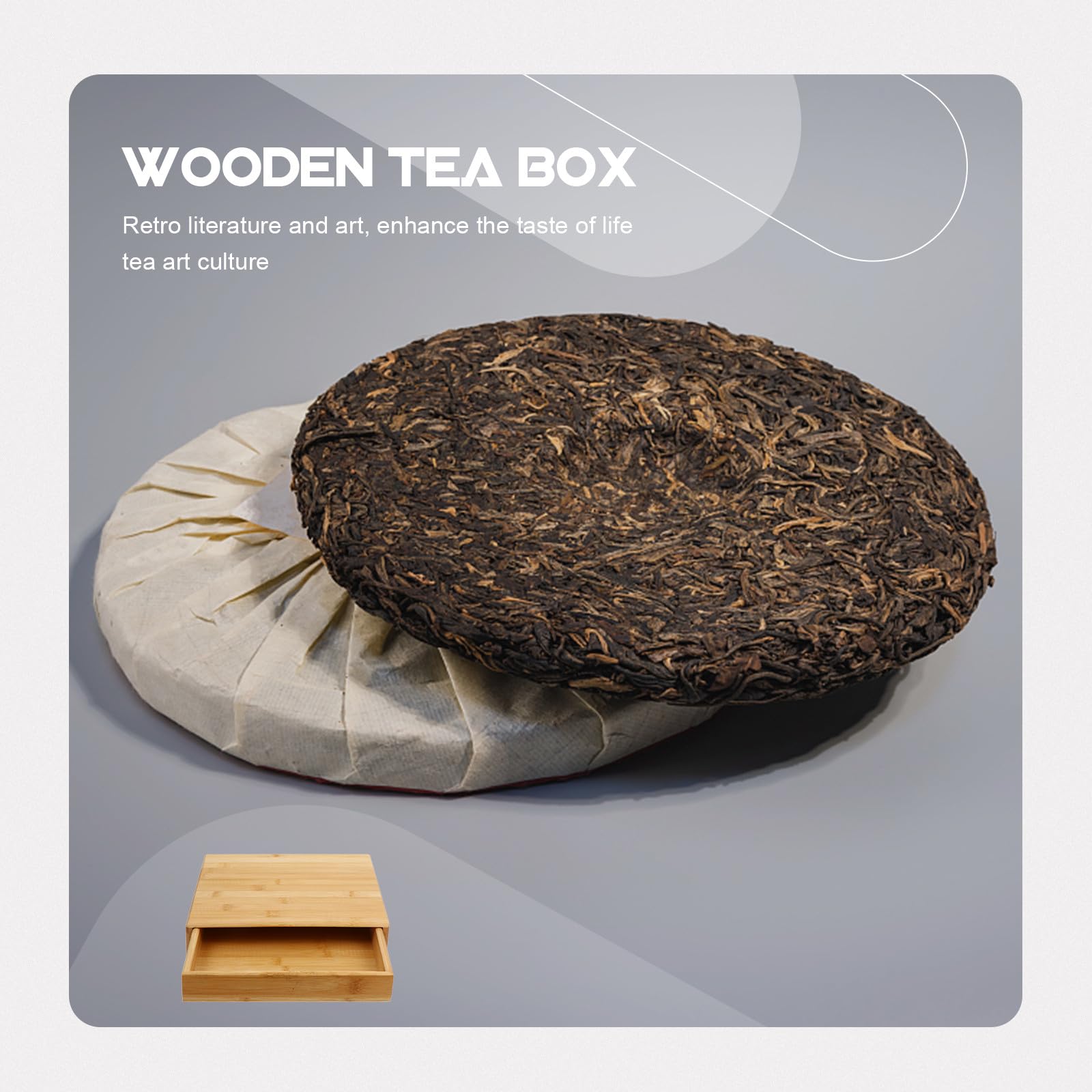 ibasenice Boîte à Thé en Bois Kaki Tiroir, Rangement Pratique pour Gâteau de Thé Pu'er, Finition Soignée et Design Respirant pour Stockage Élégant