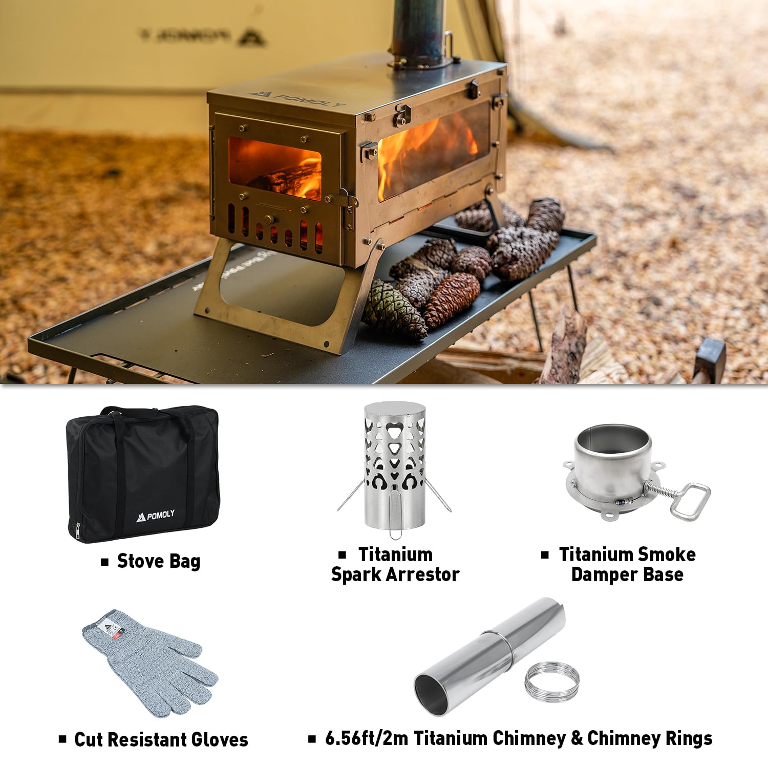Ti Mini 0.6 Portable Lightweight Titanium Stove, Outdoor Camping Hot Tent  Stove (Stove Pipe 6.56ft / 2m) : Amazon.co.uk: Sports u0026 Outdoors