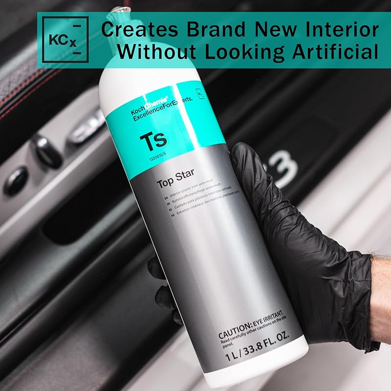 KOCHCHEMIE TS - Top Star - Interior Plastic and Vinyl Conditioner, UV Protection, Interior Plastic, Dash, Vinyl & Leather, Like New OEM Finish (1 Liter)