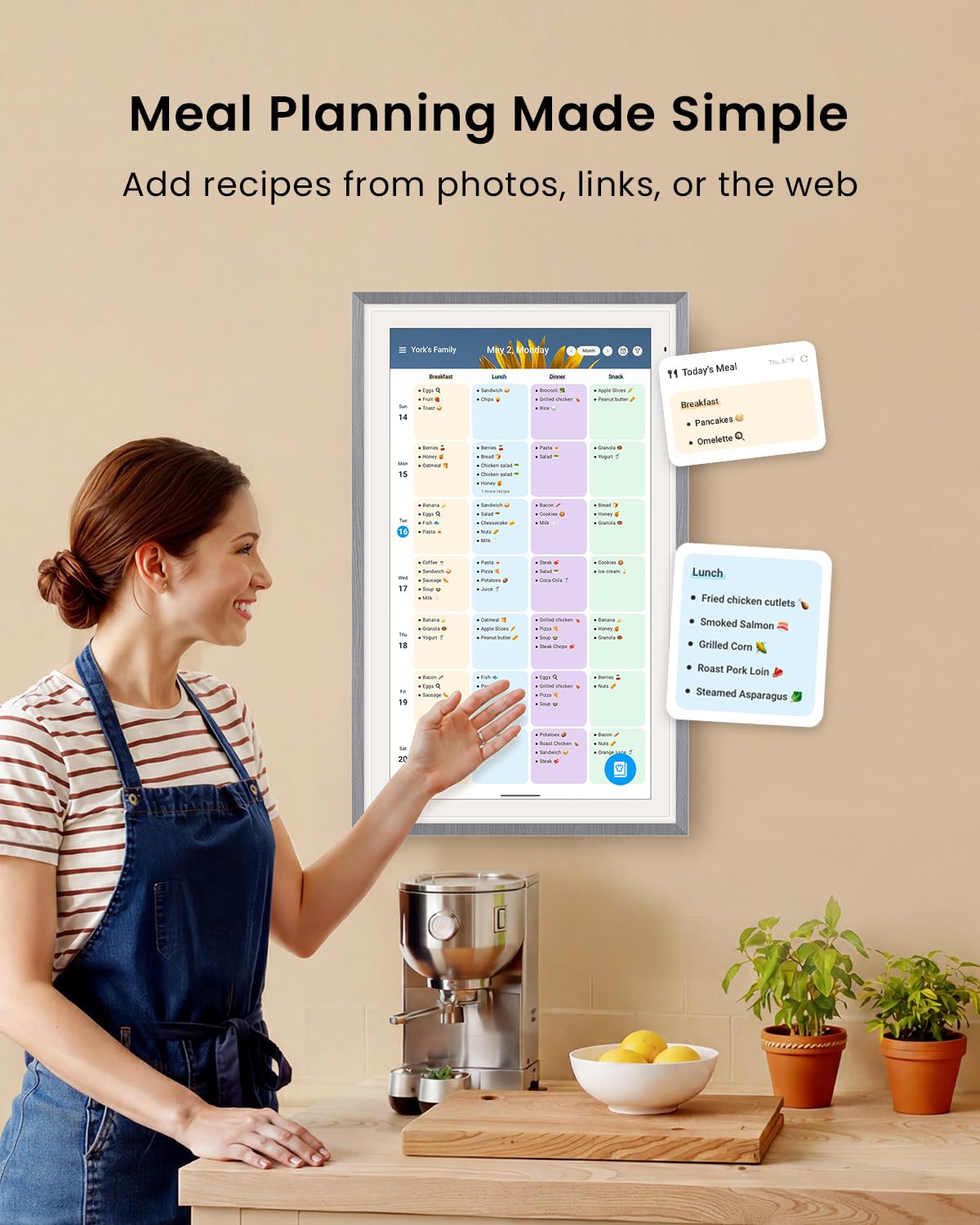 ApoloSign 68,6 cm (27 Zoll) digitaler Kalender: Dual-Mode-Kalender mit Google Play & Multi-Kalender-Synchronisation, elektronischer Planer und Aufgabendiagramm, intelligenter Touchscreen, interaktives