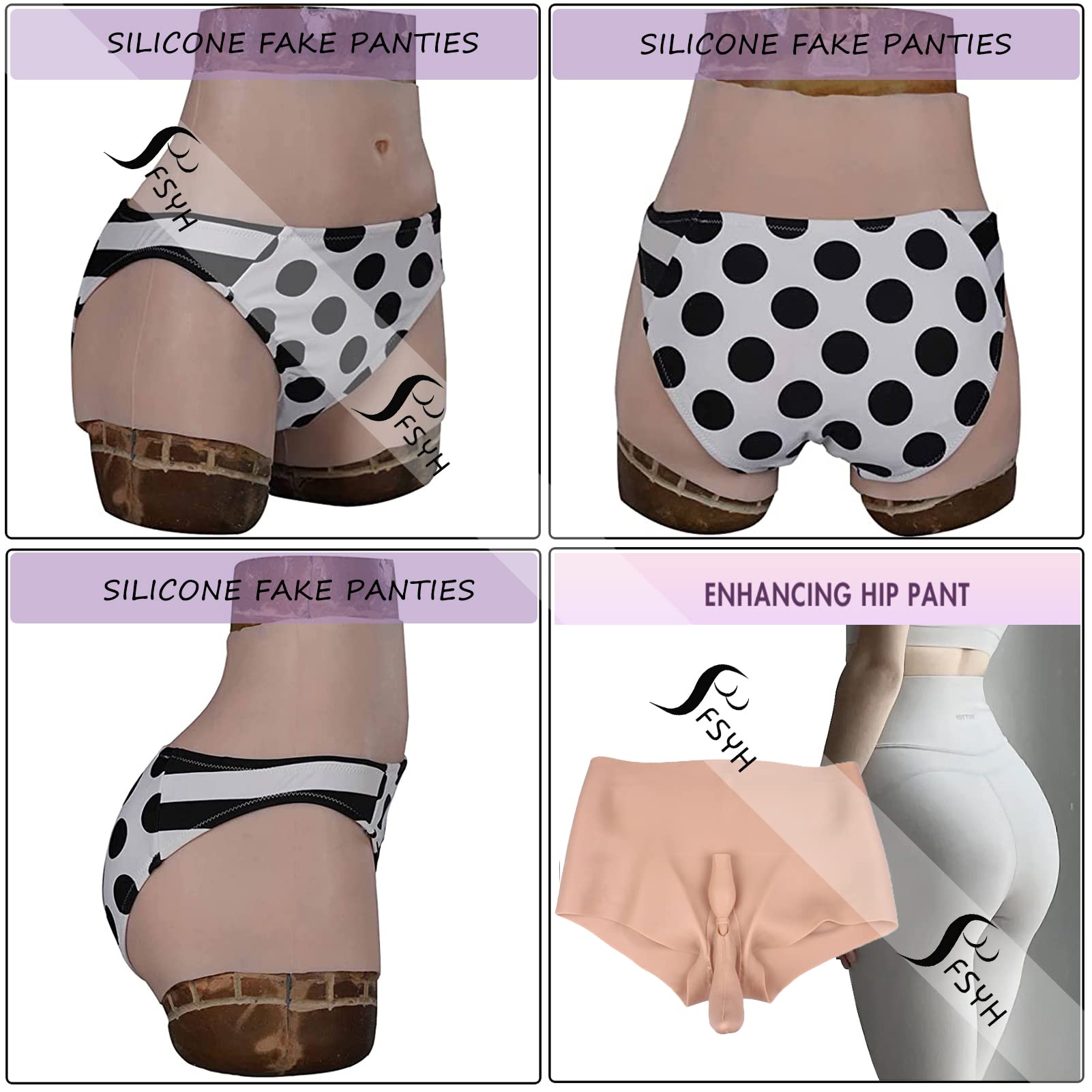 Realistische Silicone Panty Controle Slipje Hip Enhancer Shapewear voor Crossdresser Transgender Drag Queen,Nude`catheter,S