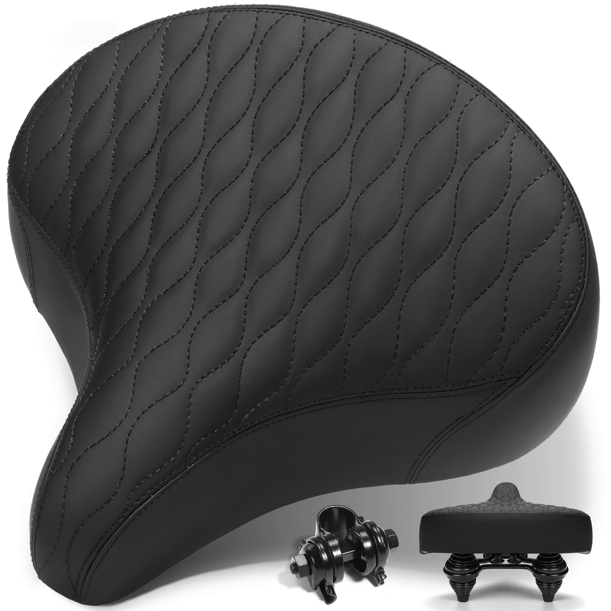 Photo 1 of Phroxbik Wide Bike Seat for Men & Women Comfort, Extra Soft Padded Large Bicycle Seat Cushion, Comfortable Oversized Bike Saddle for Ebike, Mountain Bike, Beach Cruiser, Stationary Exercise Bike