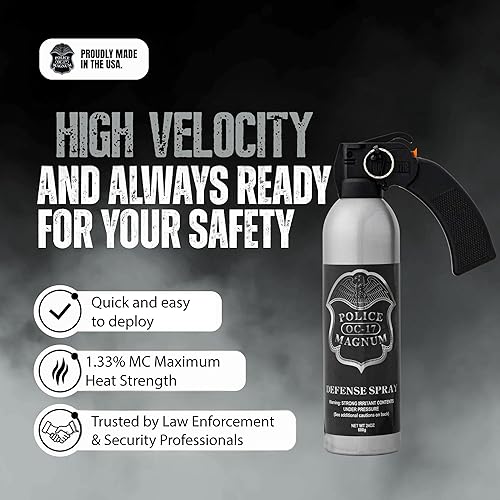 Miniatura 2 de POLICE MAGNUM Spray de pimienta grande para seguridad de defensa del hogar, protección segura no letal, potente espray de niebla de 25 pies de