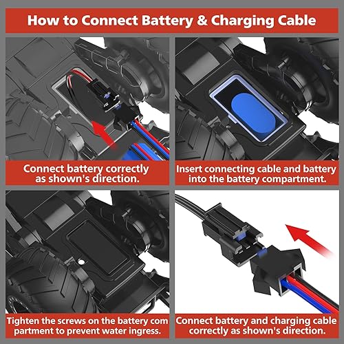 Miniatura 3 de 116 - Coche a control remoto impermeable 116, juguete para niños, todo terreno de control remoto de alta velocidad con cuerpo apto para choques,