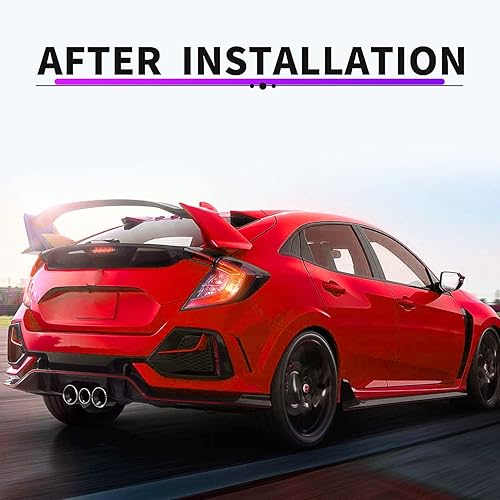 Miniatura 5 de ARCHAIC Alerón para Honda Civic Hatchback 2016-2021, alerón de tapa de maletero trasero FK4 FK7 FK8  Estilo EOS Type-R JDM ABS brillante, rojo