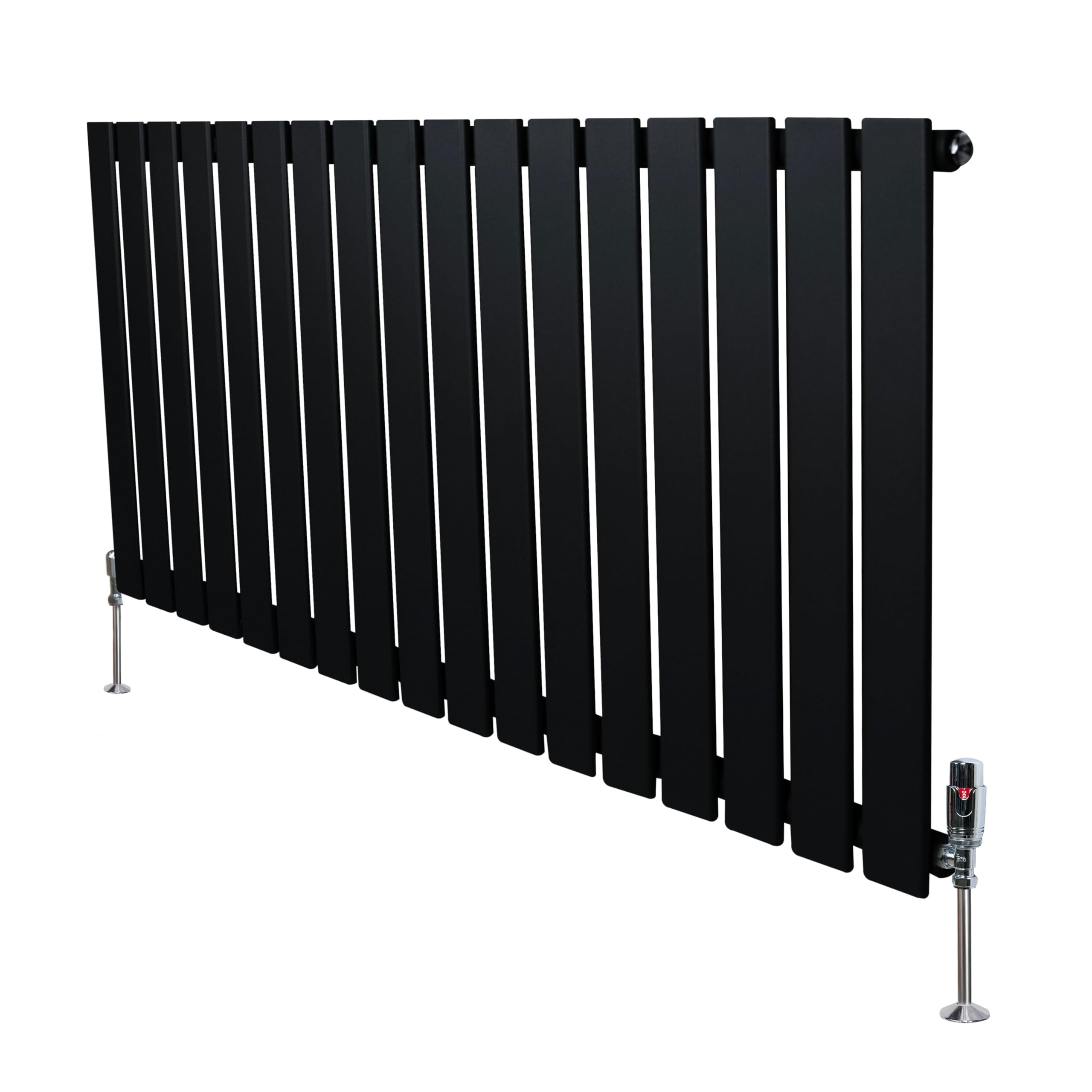 Flat Single Column Radiator 600mm x 1190mm & TRV Chrome Valves