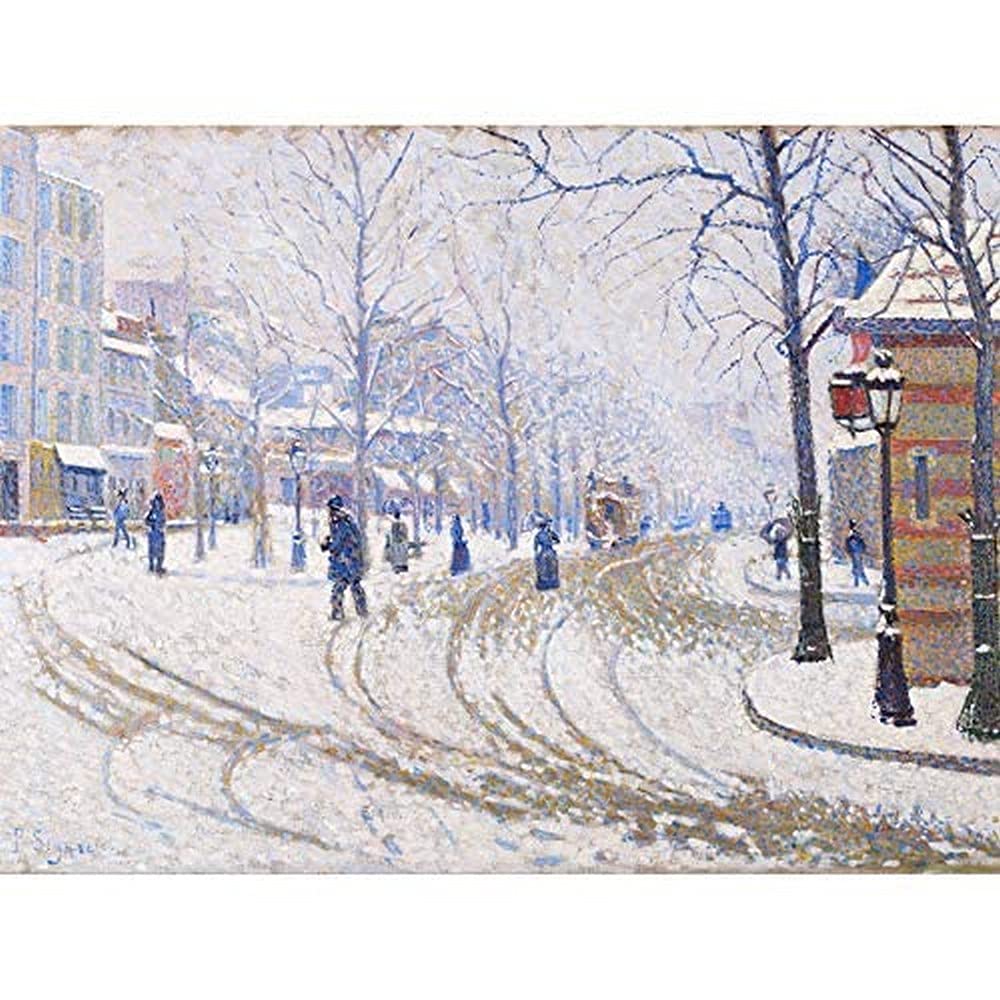 Paul Signac Snow Boulevard De Clichy Paris Art Print Canvas Premium Wall Decor Poster Mural