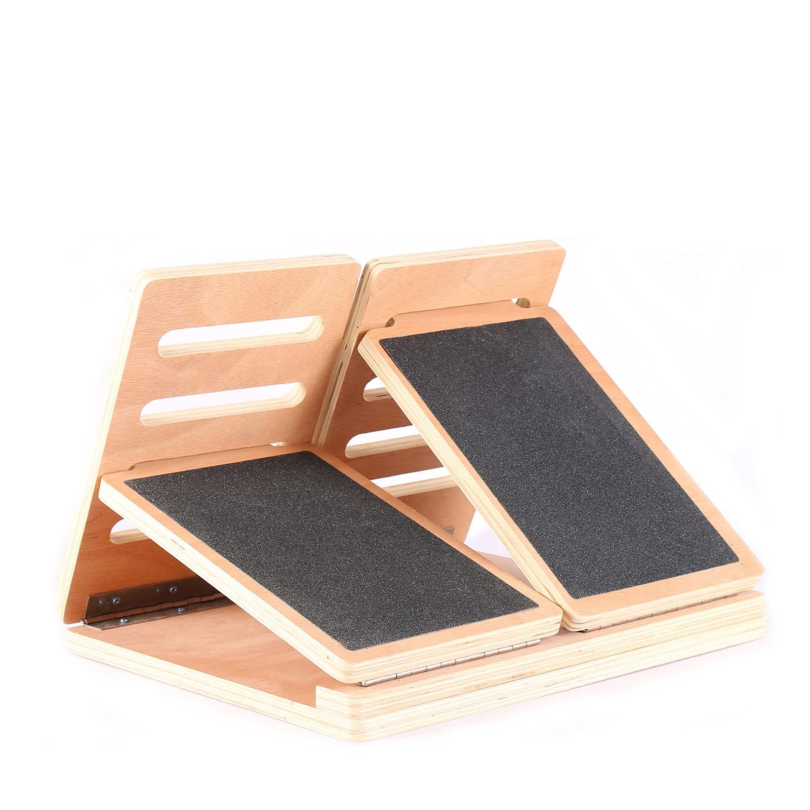 Tablero Inclinado de Madera, Camilla de Pantorrilla de Carga Ajustable de Nivel 4, Tensor Plegable para el hogar, Dispositivo de Estiramiento de Fascitis Plantar,Natural