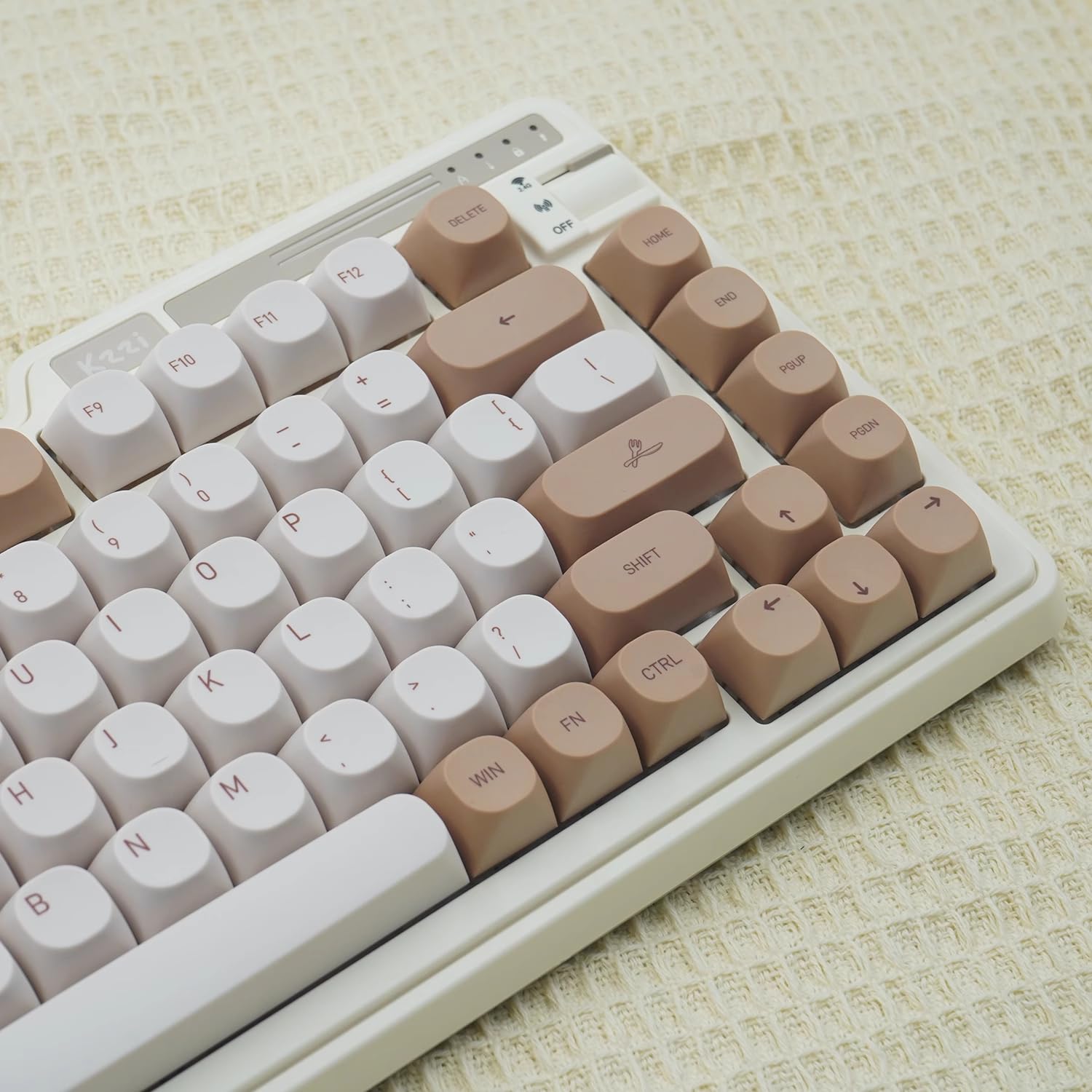 119 touches PBT Dye Sub Moa Profile Keycaps compatibles avec 60 % 65 % 95 % Cherry MX Switch, clavier mécanique (marron)