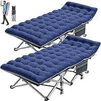 Vista 26 de ABORON Cama de invitados plegable resistente para adultos, capacidad de 500 libras, catre extra portátil con doble capa 1215D, ideal para estancias