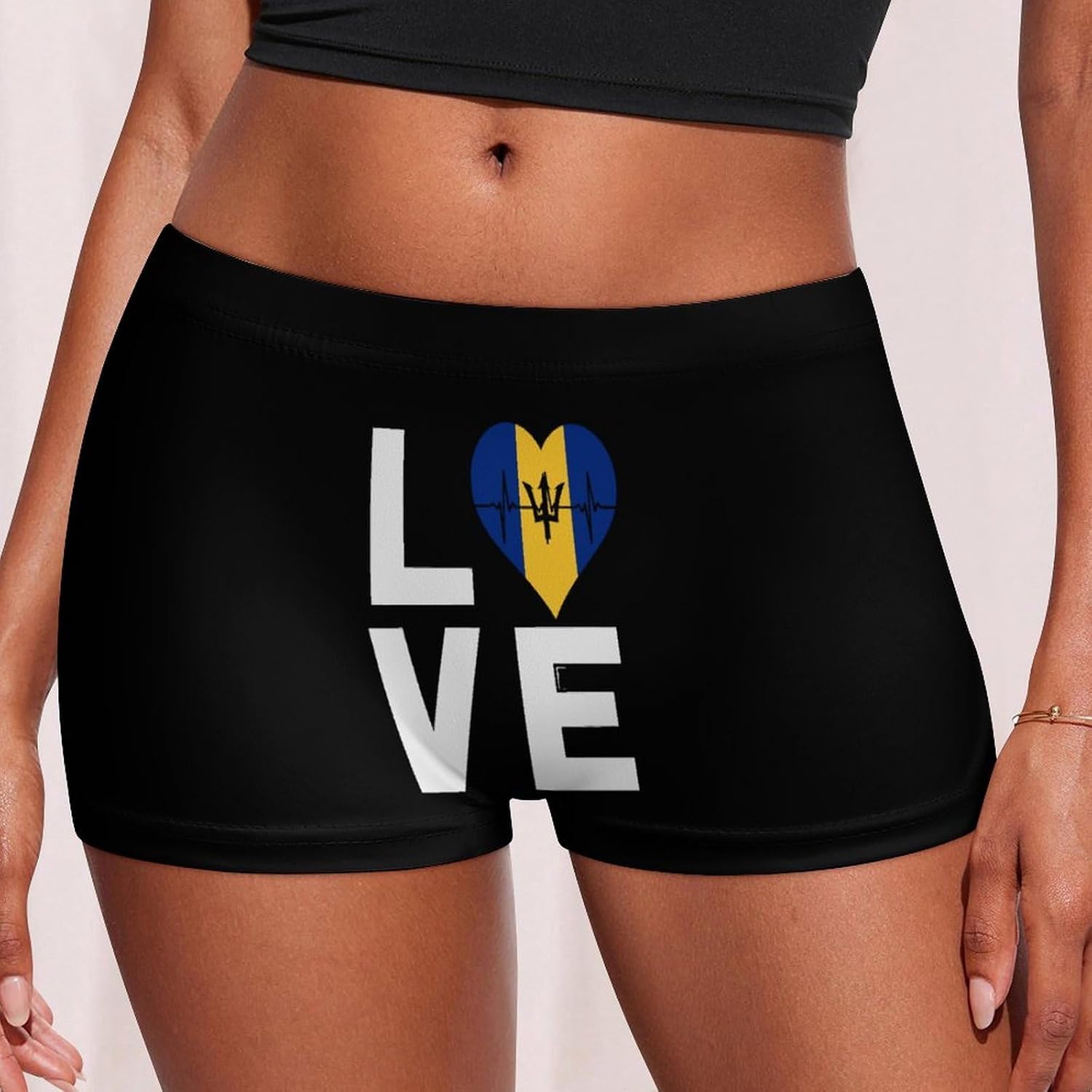 I Love Barbados Fashion Women's Boxer Briefs Breathable Underpants Trunks Stretch Underwear