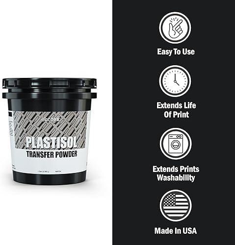 Miniatura 2 de Ecotex - Polvo de transferencia de plastisol para serigrafía (5 libras)  Tinta de transferencia de calor, prolonga la vida útil de la serigrafía,
