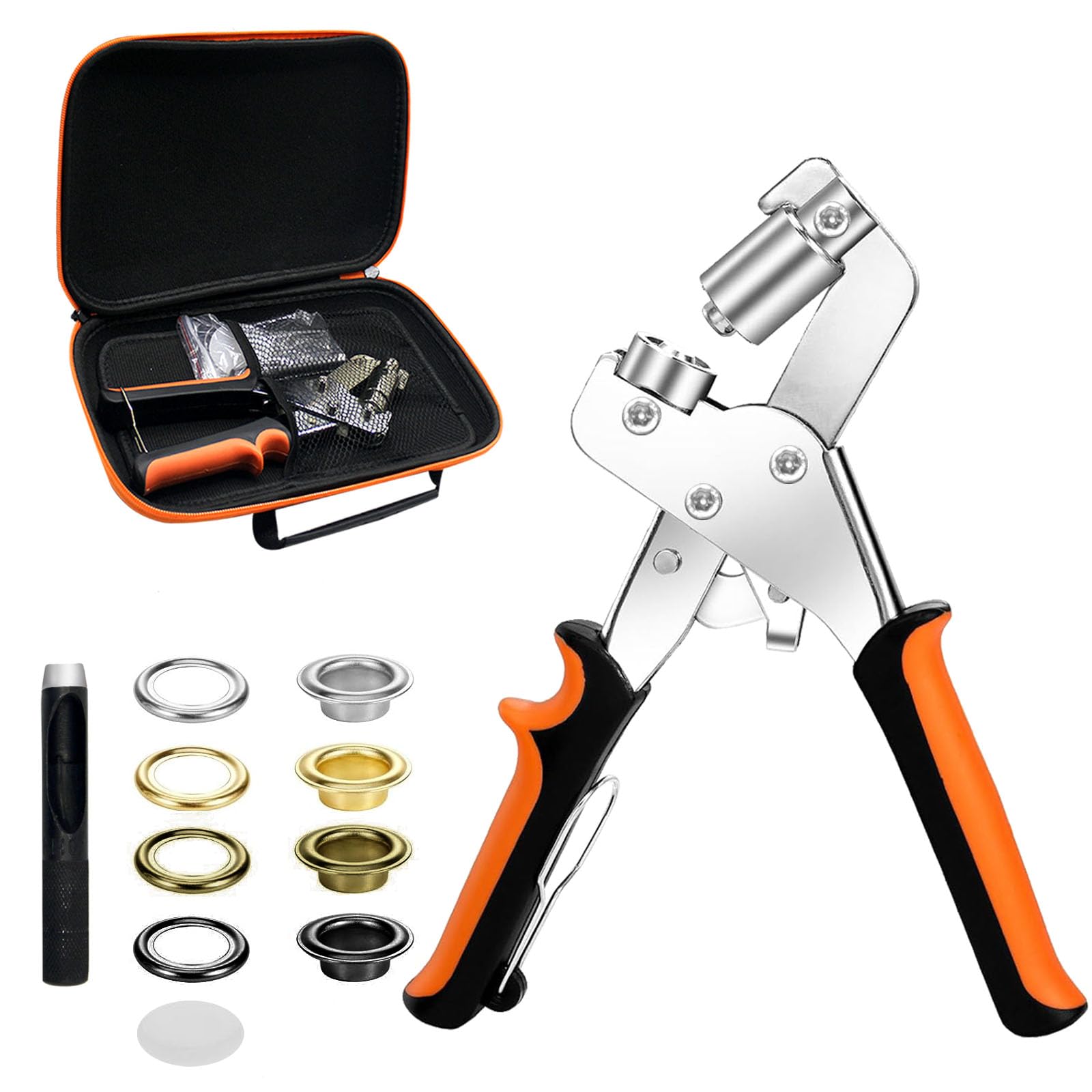 Grommet Kit ADDSERK Grommet Tool Kit 3/8 Inch Includes Eyelets and Grommets in 4 Colors with 500 10mm Rings, Handheld Eyelet Kit. Grommets for Fabrics, Waterproof Fabrics, Vinyl, and Banners, etc