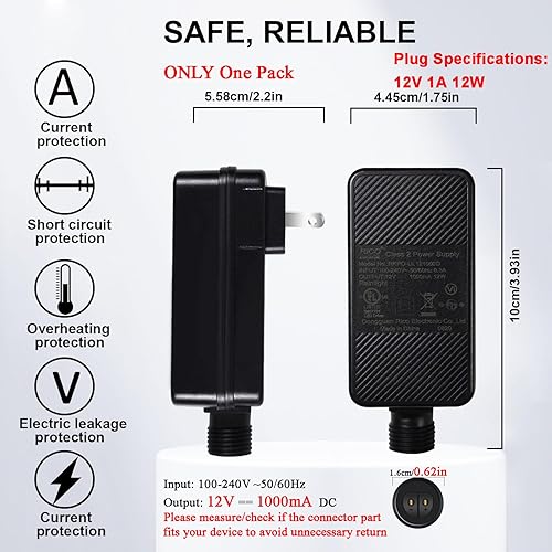 Miniatura 3 de Fuente de alimentación de 12 V, 1 A, 12 W, clase 2, reemplazo de transformador LED, adaptador de corriente de bajo voltaje para exteriores,