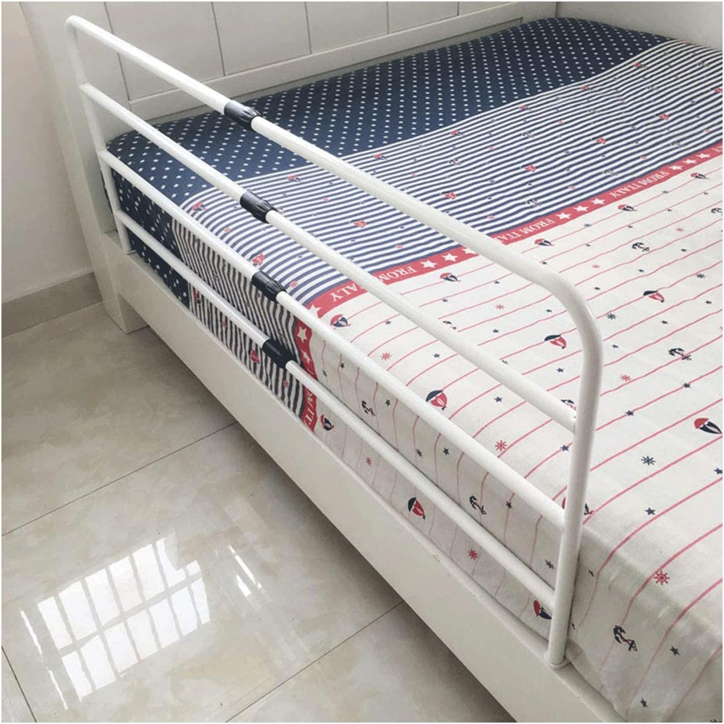 Barrière de lit médicale en acier pour adulte avec rampe réglable