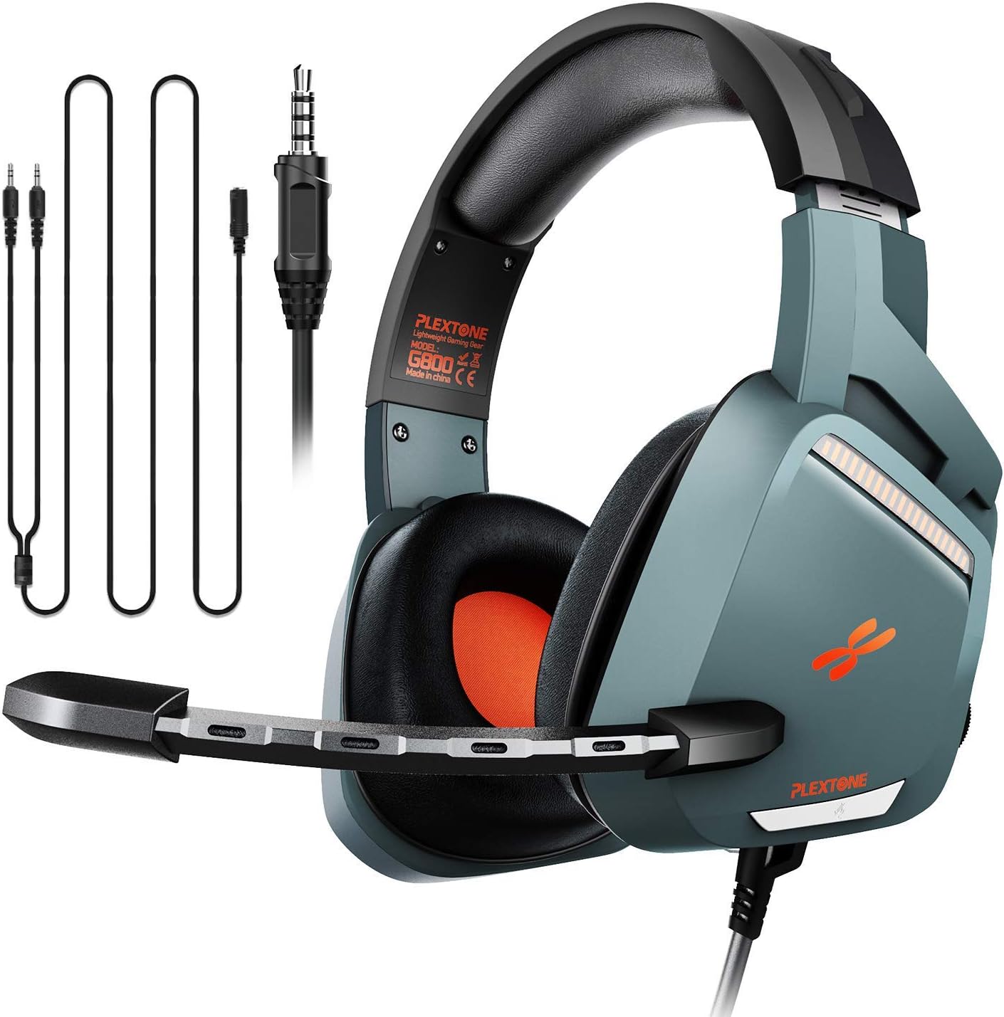 PS5 G8002 Gray Stereo Gaming Headset for PS5, PS4, PC, Xbox One, Xbox Series X, Noise Cancelling Over Ear Headphones with Mic, Headphone-Mounted Volume Control, Flexible, Light Weight!